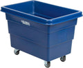 Global Industrial 6 Bushel Plastic Bulk Box Truck, Direct Mount Base, 500 lbs. Capacity, 3" Non-Maring Rubber Casters, Blue, 33-2/5"L x 23" W x 24-1/2"H