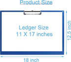 Acocony 11x17 Clipboard Landscape with Ruler Extra Large Clipboard Low Profile Clip 11 x 17 Clipping Board Plastic Blue Pack of 1