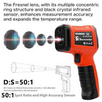 50:1 Infrared Thermometer Gun, -58°F to 2732°F Non-Contact Laser Temperature Gun for Cooking, Pizza Oven, Reptile, Griddle, Digital Temp Gun for HVAC and Industrial Use