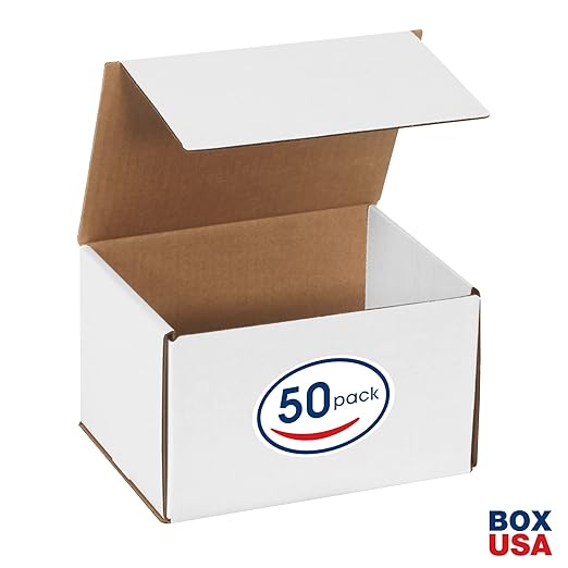 Box USA BM865 8"L x 6"W x 5"H, White (Pack of 50)