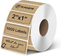iEager 2x1 Inch Thermal Labels, Brown Rectangle Thermal Printer Stickers, Durable Shipping Label Printer Sticker for Barcode, Name, Address, 1000 Labels/Roll