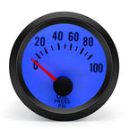 2" 52mm Oil Pressure Gauge 0-100 PSI Digital Blue LED Press Meter with Sensor for Cars