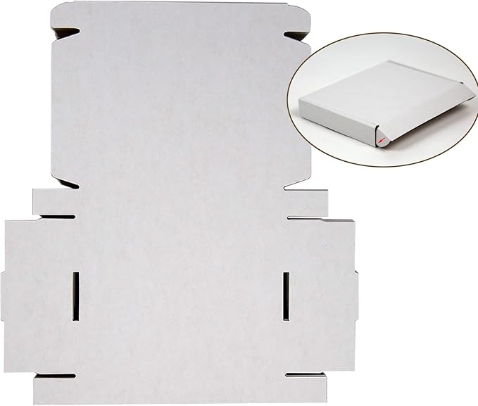 50 Pack 7x5x1 Inches Small Shipping Boxes, White Corrugated Cardboard Boxes, Moving Mailing Packing Box