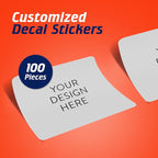 100 Custom Vinyl Stickers - Upload Your own Image, Text, Design, Logo - Personalized Logo Labels for Handmade, Packaging, Bottle, Jars, Candle, Brand Stickers (Gray, 5x3)