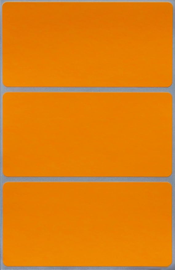 Royal Green Rectangular Stickers Color-Coding Labels for Organizing, Moving, and Storage Boxes 4" x 2" Stickers to Write On Name Tags, 45-Pack (Neon Orange)