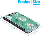 Pattern Design Clipboard with Storage - Heavy Duty Legal Size Clipboard, Ideal for Teachers, Nurses, Office Workers, Contractors, and Kids - 9.5 x 14.2 Inch (Daisy Flower)