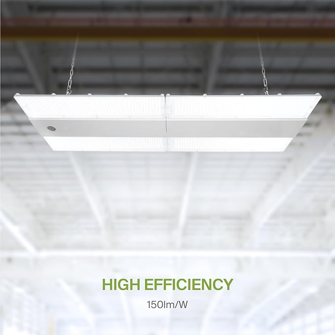 ASD LED Linear High Bay Light Fixture, Commercial Shop Lighting | Dimmable, Power Adjustable, DLC Premium, UL Listed | 500W 75000LM 5000K 100-277V | Warehouse, Garage, Workshop Lamp | White