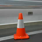 Overall Fluorescent Orange Red Integrated Traffic Cones, Road Cones for Parking Lot, Sport & Driving Training, Road Safety, Construction Events (18" Cone-8Pack)