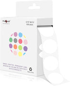 PARLAIM 3/4 Inch Color Coding Label Stickers,500PCS Circle Inventory Sticky Dots Sticker in Dispenser Box,White Adhesive Round Dot Labels for Office Home (White)