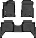 Floor Mats Custom for Ford Ranger SuperCrew Cab 2019-2023 All Weather Protection TPE Heavy Duty Non-Slip Automotive Floor Liners Fits Front& 2nd Row Full Set Accessories, Black