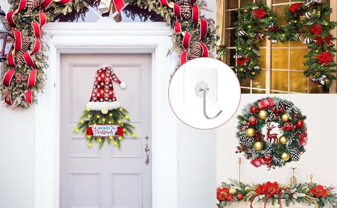 ZESLMG Heavy Duty Sticky Wall Hooks for Hanging, 36 Pack Self Adhesive Hooks 44lb Clear, Removable Large Shower Hook No Damage for Towel Key Coat Picture Wreath Outdoor Bathroom Kitchen, Waterproof