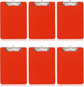 6 PCS Clipboards Bulk Nurse Clipboard with Pen Holder,Plastic Clip Boards 8.5x11,A4 Letter Size Cute Clipboards for Women Kids Teacher,Classroom Office Home(Red)