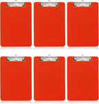 6 PCS Clipboards Bulk Nurse Clipboard with Pen Holder,Plastic Clip Boards 8.5x11,A4 Letter Size Cute Clipboards for Women Kids Teacher,Classroom Office Home(Red)