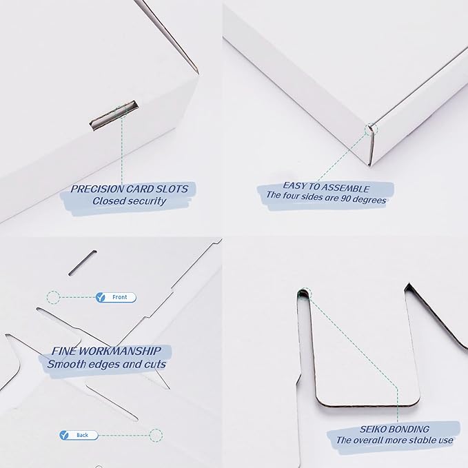 12x9x3 inches Small White Mailers Boxes Recyclable Corrugated Gift Box for Packaging Shipping Set of 10