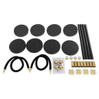 4Pcs Velvet Ropes and Stanchion Post, Black & Gold Stanchion Rope Set, Stainless Steel Stanchions Posts with Ball Top, Crowd Control Barriers for Shopping Malls, Exhibition Halls
