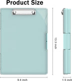 Rimilak Plastic Clipboard with Storage, Side Opening with 2 Compartment, Size 13.3 x 9.4 x 1.5 Heavy Duty High Capacity Nursing Box for Work School & Office Supplies, Dark Green