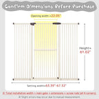 Lumizone Extra Tall Cat Gate 61.02" High Pressure Mounted Extra Wide 63.39"-67.32" (17Sizes) 1.37" Gap No Drilling Auto-Close Tall Pet Gate for Dogs (Cream, 63.39"-67.32" W)
