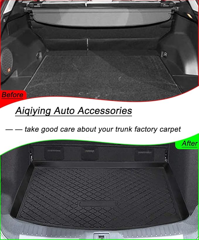Escape/MKC Cargo Liners - All-Weather Rear Trunk Tray Floor Mat Compatible with Ford Escape 2013-2019/Lincoln MKC 2015-2019, 3D Custom Fit Waterproof Durable Odorless Flexible TPO Accessories