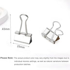 50 Pack Medium Silver Binder Clips 1 Inch (25 mm), Colored Paper Clamps, Middle Size Paper Clips for Office Home School Business 1"