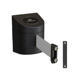 Crowd Control Warehouse - CCW Series WMB-230 Magnetic Wall Mount Retractable Belt Barrier - 30 Foot Belt, Light Grey Belt with Black ABS Case