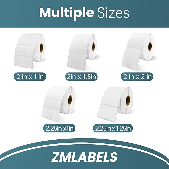 Compatible Thermal Labels Replacement for Zebra (【2.25" x 1.25"】 16 Rolls/16000Labels)