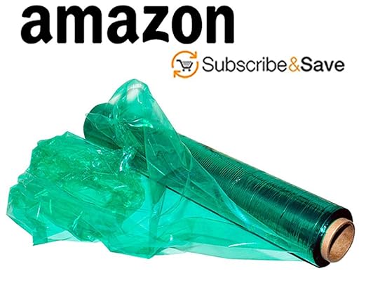 APQ 4 Rolls of Blown Hand Stretch Film 18" x 1500'. Green Hand Stretch Wrap, 80 Gauge. Tear Resistant Residue Free Film for Moving, Shipping, Wrapping. Industrial Grade Pallet Shrink Wrap Film.