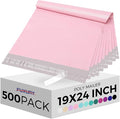 Fuxury Large Poly Mailers 19x24 Inch 500 Pcs, Bulk Shipping Bags for Clothing, Strong Adhesive Shipping Envelopes for Small Business Suppliers,Waterproof Mailers Poly Bags Mailing Envelopes Pink