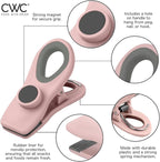 COOK WITH COLOR Bag Clips - Heavy Duty Chip Clip and Refrigerator Magnet Clips for Food Storage with Air Tight Seal Grip, Pink and Grey, Pack of 8