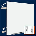Quartet Magnetic Glass Dry Erase White Board, 4' x 3' Anti-Glare Whiteboard for Wall, InvisaMount Frameless, White (Q014735F01IMW)