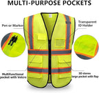 High Reflective Safety Vest for Men Women Breathable With Pocket Zipper for Build Oudoor Work Meet ANSI/ISEA Standard