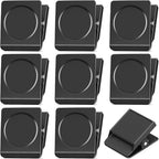 FINDMAG 2.2inch Extra Large Magnetic Clips, Magnet Christmas Light Clip Heavy Duty, Strong Magnet with Clips for Fridge, Whiteboard, Classroom, Kitchen, Home (Black, Pack of 8)
