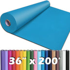 PerkHomy 36" x 2,400" (200') Lake Blue Kraft Paper Roll for Craft Bulletin Board Paper Art Table Covering Crafting Gift Wrapping Bouquet Packing Parcel 80GSM 55LB (Lake Blue, 36" x 200')