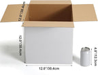 CRUGLA 12x12x12 White Shipping Boxes Set of 10, White Corrugated Cardboard Boxes for Small Business Shipping Mailing Packing