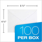 Columbian Envelopes Invitation & Greeting Card Envelopes, A2, 4-3/8" x 5-3/4", Gummed Seal, Pointed Flap, 24 lb White Wove, 100 Per Box (COLO198)