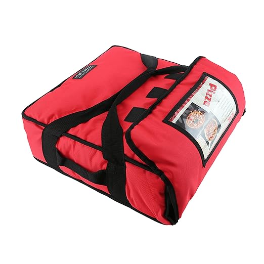 Insulated Food Delivery Bag Pizza Delivery Bags Professional Pizza Warmer Carrier Bags Moisture Free for Three 16" Pizza (PB03-0016-RED)