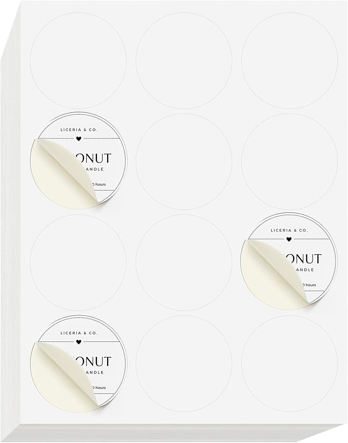 NextDayLabels - 2.5 Inch Round Sticker Labels (3000 Total) - Matte White Blank Laser/Inkjet Printer Labels - Circle Stickers (250 Sheets, 12 Per Sheet)