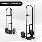 Goplus Hand Truck, P-Handle Hand Truck Dolly with Vertical Loop Handle, 10” Wheels, 15” x 9” Foldable Nose Plate, 660 LBS Capacity, Heavy Duty Metal Dolly Cart for Lifting, Moving, Delivery, Stairs