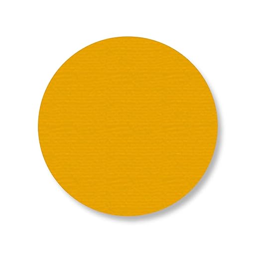 Mighty Line 3.75" Solid Dot Shaped Floor Marking Tape for Safety, Caution, Warning, Heavy-Duty, Peel and Stick, Adhesive Circle Spots, Industrial Quality, Yellow, Pack of 100