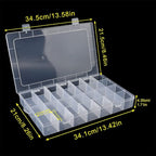 3Pack 28 Compartment Organizer Box with Parkical Adjustable Dividers, 28 Grids Plastic Storage Container for Jewelry, Craft DIY, Bead Organizer, Sewing, Dip Powder, Hair Accessories