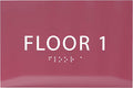 6" X4" Floor 1 Sign - ADA Compliant Tactile Graphics Grade 2 Braille Text | Wall Mount Plastic Directional Assistance, Floor Number Sign for Office, Schools, Hospitals, Apartments