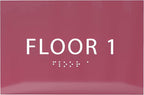 6" X4" Floor 1 Sign - ADA Compliant Tactile Graphics Grade 2 Braille Text | Wall Mount Plastic Directional Assistance, Floor Number Sign for Office, Schools, Hospitals, Apartments