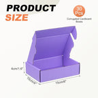 PATIKIL 6 x 4 x 1.6 Inch Shipping Boxes, 30 Pack Color Corrugated Cardboard Box Cute Carton Boxes Literature Mailer for Mailing Packaging Small Business Gift Storage, Purple