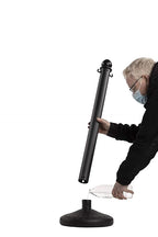 Montour Line Plastic Stanchion Black 2.5 Inch Diameter with 50 Foot Chain, 6-Pack, Crowd Control Barriers