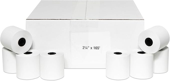 2-1/4 X 165 Thermal Paper Rolls Sharp Cash Register (50 Rolls)