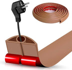Floor Cord Cover Self Adhesive Cord Hider,10FT Cable Management, Extension Strip Protector for Wires, Prevent Cable Trips for Offices, Gyms, Exhibitions Cavity:0.3"(W) x 0.28"(H) Brown