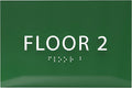 6" X4" Floor 2 Sign - ADA Compliant Tactile Graphics Grade 2 Braille Text | Wall Mount Plastic Directional Assistance, Floor Number Sign for Office, Schools, Hospitals, Apartments