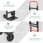 3 in 1 Convertible Hand Truck, Folding Hand Dolly Cart with Retractable Handle, 600LBS Heavy Duty Aluminum Hand Truck Dolly for Luggage, Shopping, Home, Office Moving