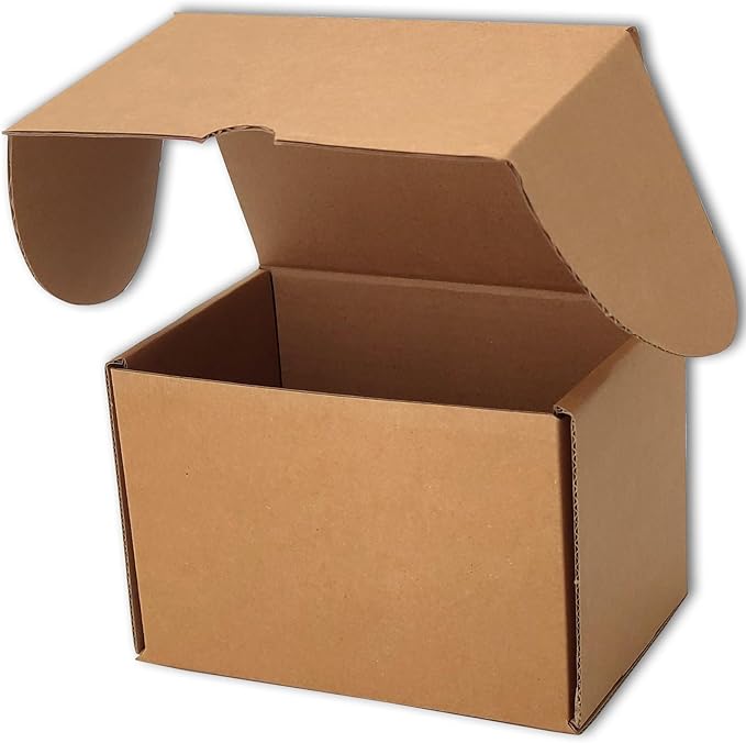 8x6x6 inches Small Shipping Boxes Set of 25 - Brown Mailer Corrugated Cardboard Boxes for Shipping Packaging Mailing Products