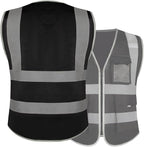 Safety Reflective Work Vest 6 Pack for Men and Women with 8 Pockets and Zipper High Visibility Construction Outerwear