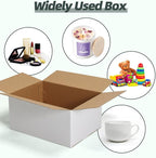CRUGLA 12x9x6 White Shipping Boxes Set of 15, White Corrugated Cardboard Boxes for Small Business Shipping Mailing Packing